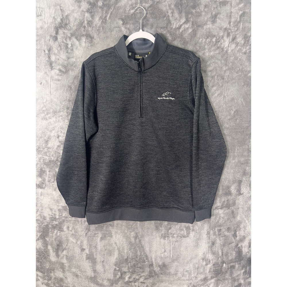 UnderArmour Mens LargeGray Herringbone Quarter Zip Laguna Woods Village Pullover